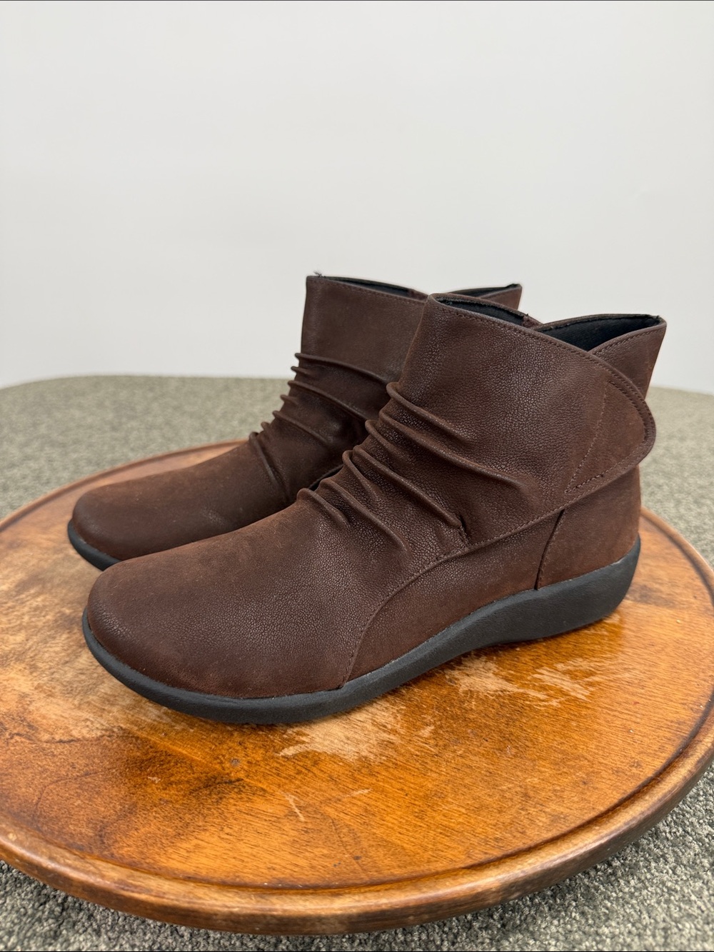 Clarks Cloudsteppers Boots Wm 7 M Sillian Sway Brown Leather Ankle